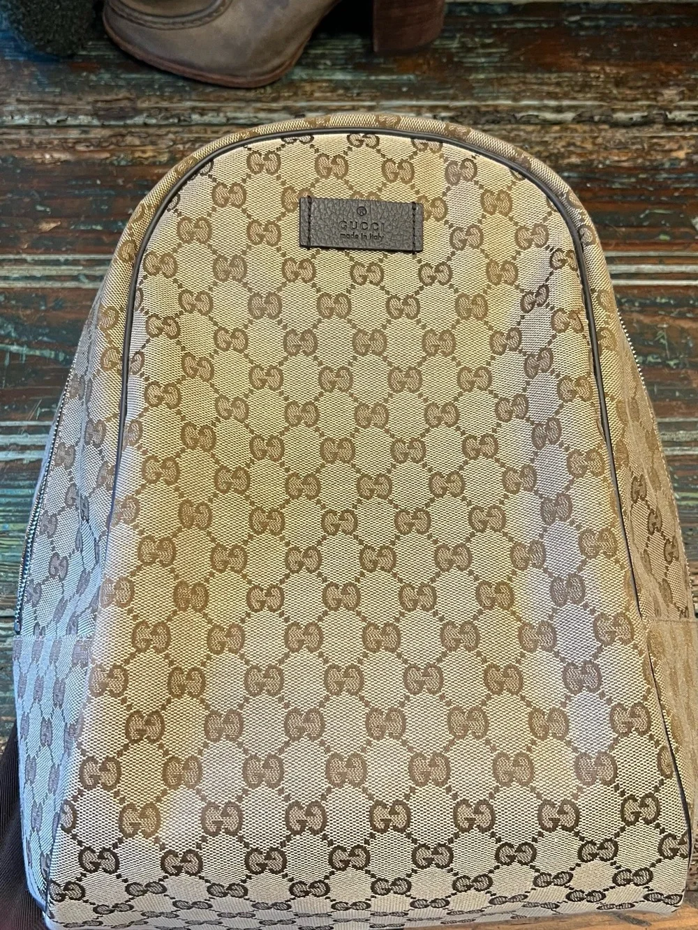 Gucci Beige/Brown Monogram Canvas Backpack